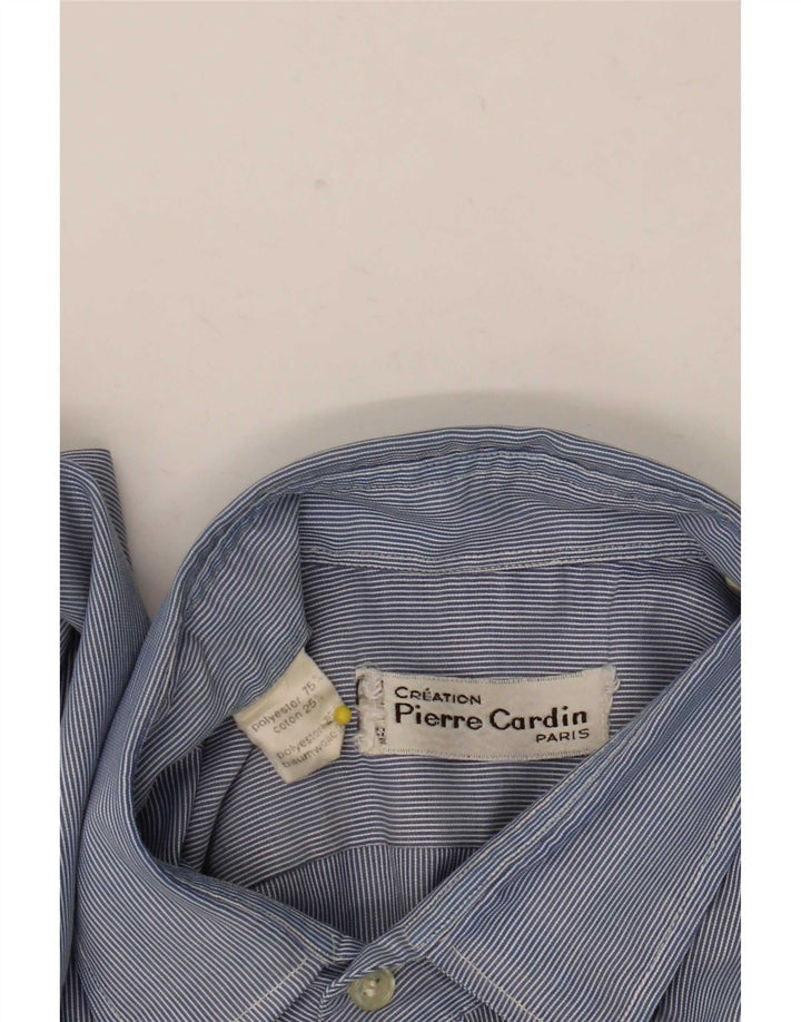 Camicia da uomo Pierre Cardin poliestere gessato blu medio