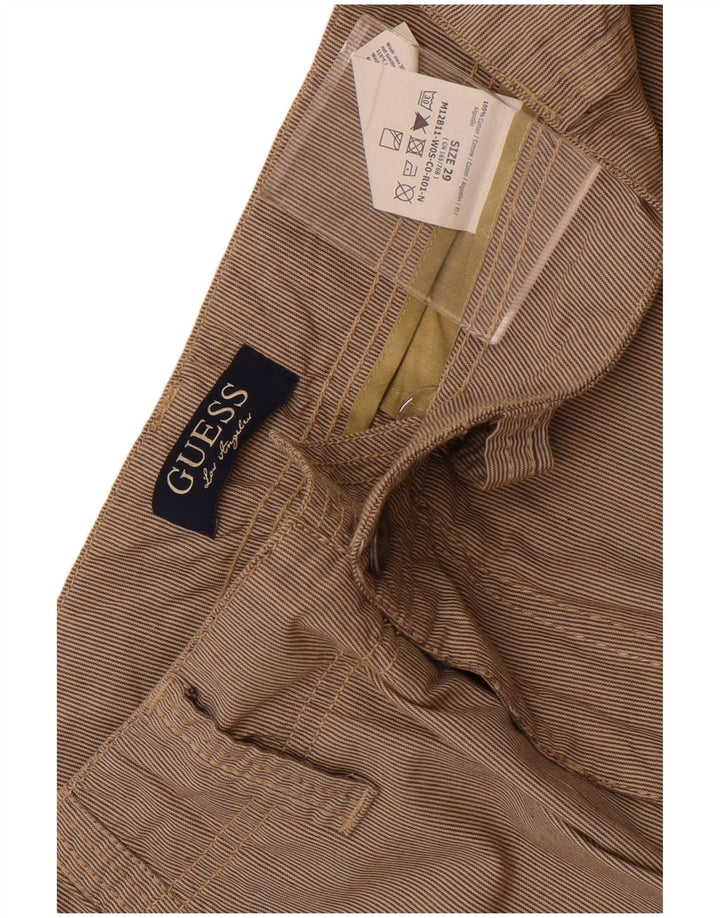 Bermuda cargo da uomo Guess W29 piccolo in cotone gessato marrone