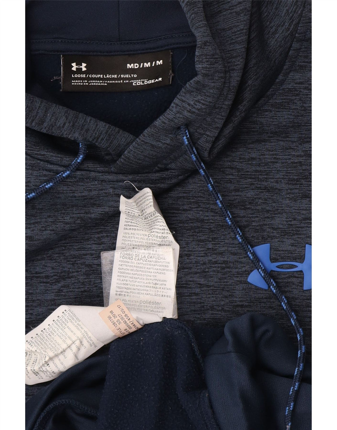 Maglione con cappuccio Under Armour da uomo Cold Gear medio blu navy screziato