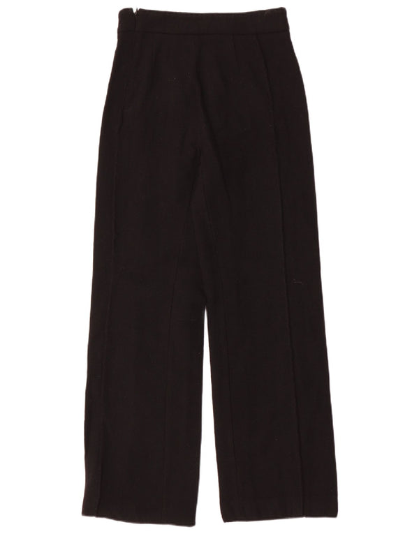 Pantaloni casual vintage a gamba larga da donna IT 40 piccoli W26 L30 neri