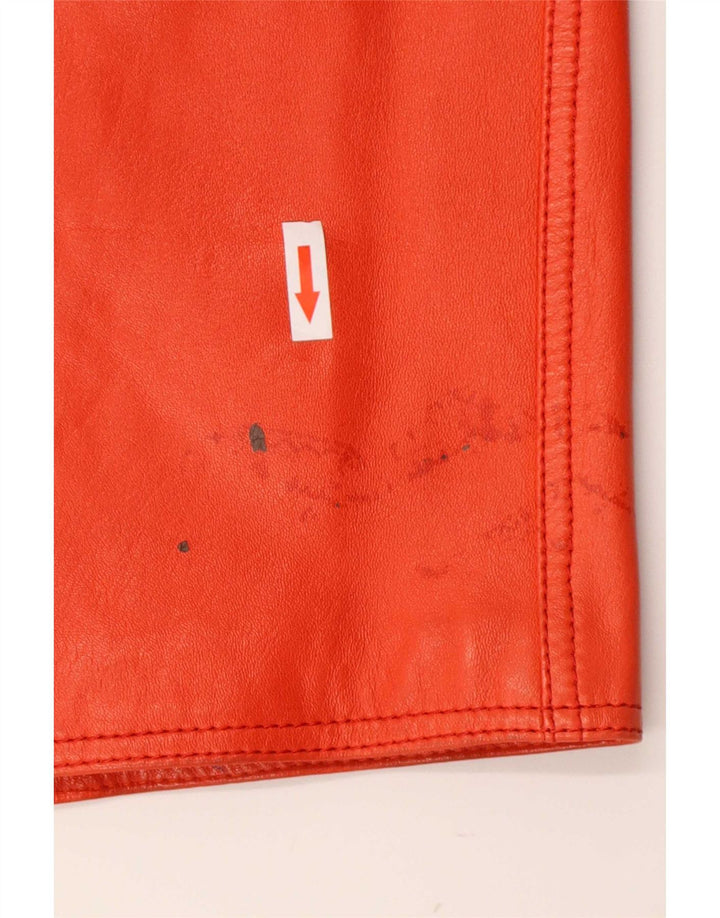 Gonna in pelle vintage da donna piccola W26 rossa