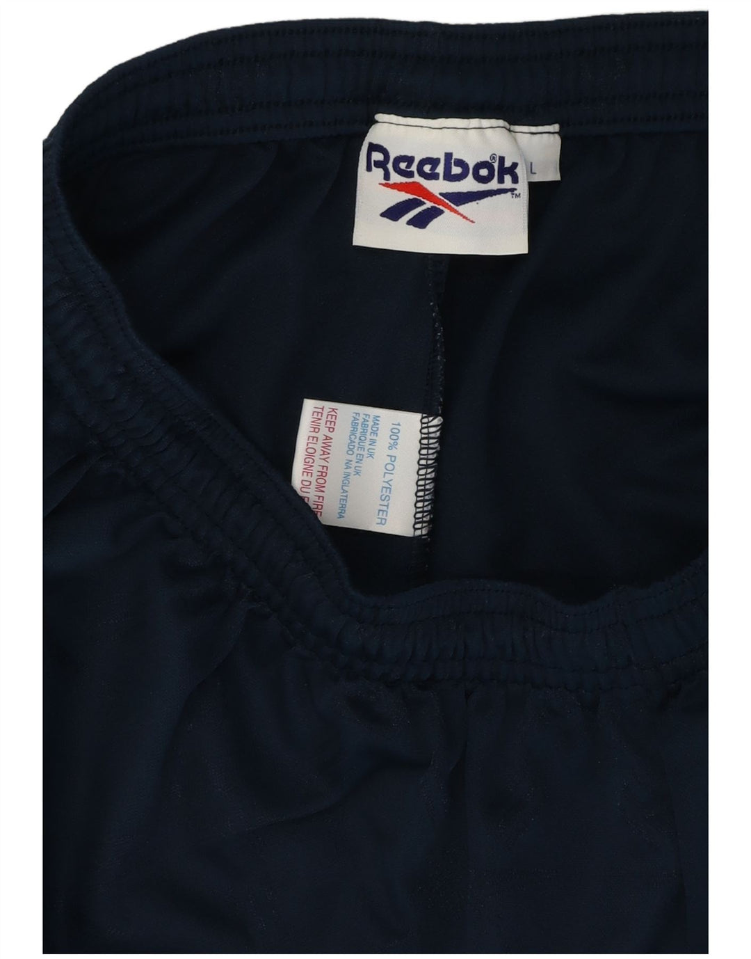 Pantaloncini sportivi Reebok da uomo con grafica, grandi, in poliestere blu navy