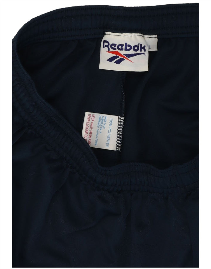 Pantaloncini sportivi Reebok da uomo con grafica, grandi, in poliestere blu navy