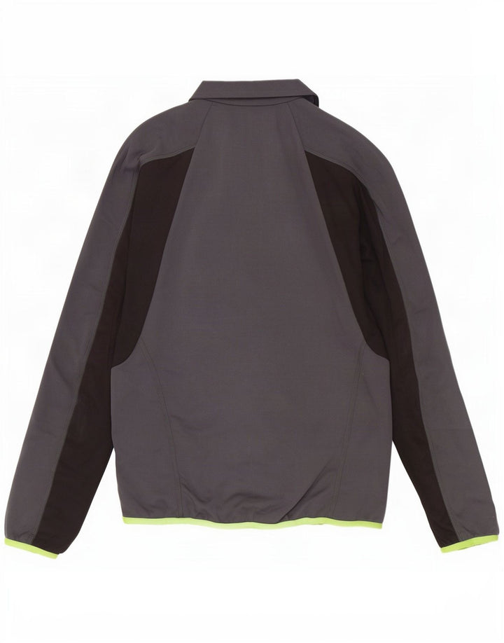 Giacca da tuta da uomo Brugi in poliestere color block grigio medio