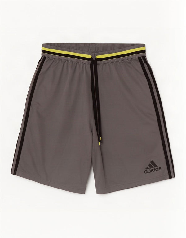Pantaloncini sportivi Adidas Climalite da uomo in poliestere grigio medio