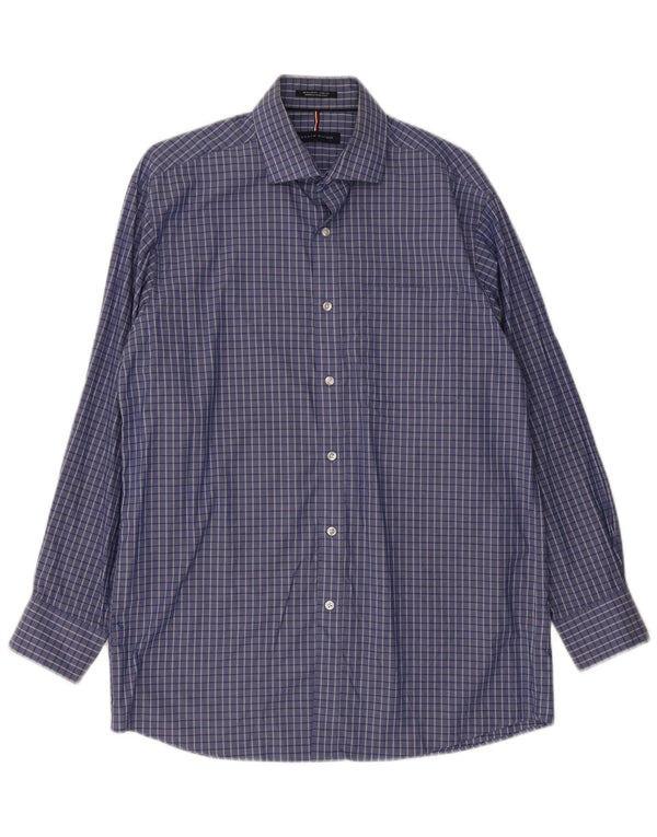 Camicia da uomo vestibilità regolare Tommy Hilfiger taglia 15/15 1/2 quadri blu medio