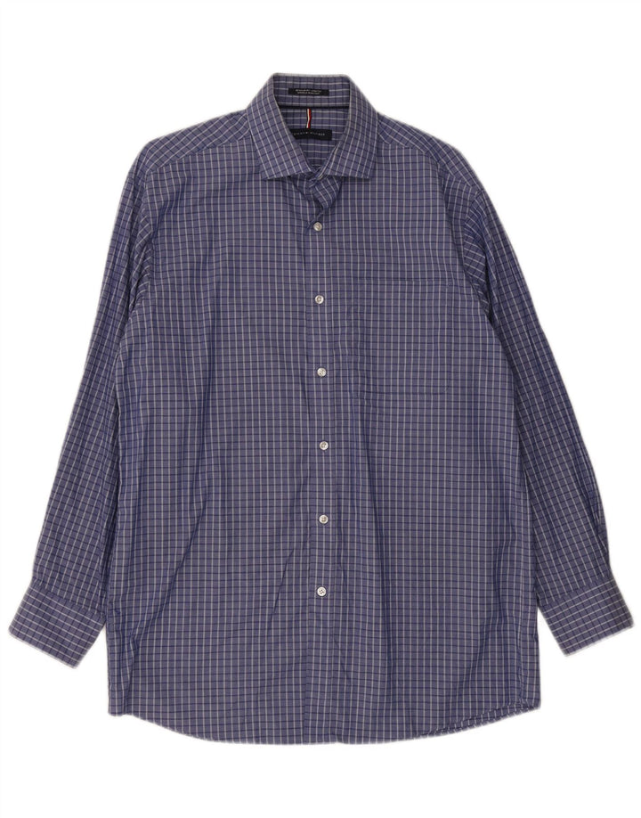 Camicia da uomo vestibilità regolare Tommy Hilfiger taglia 15/15 1/2 quadri blu medio