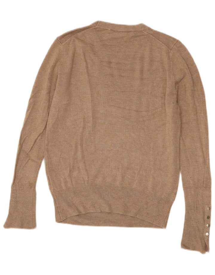 Maglione maglione girocollo da donna Zara UK 12 Marrone medio