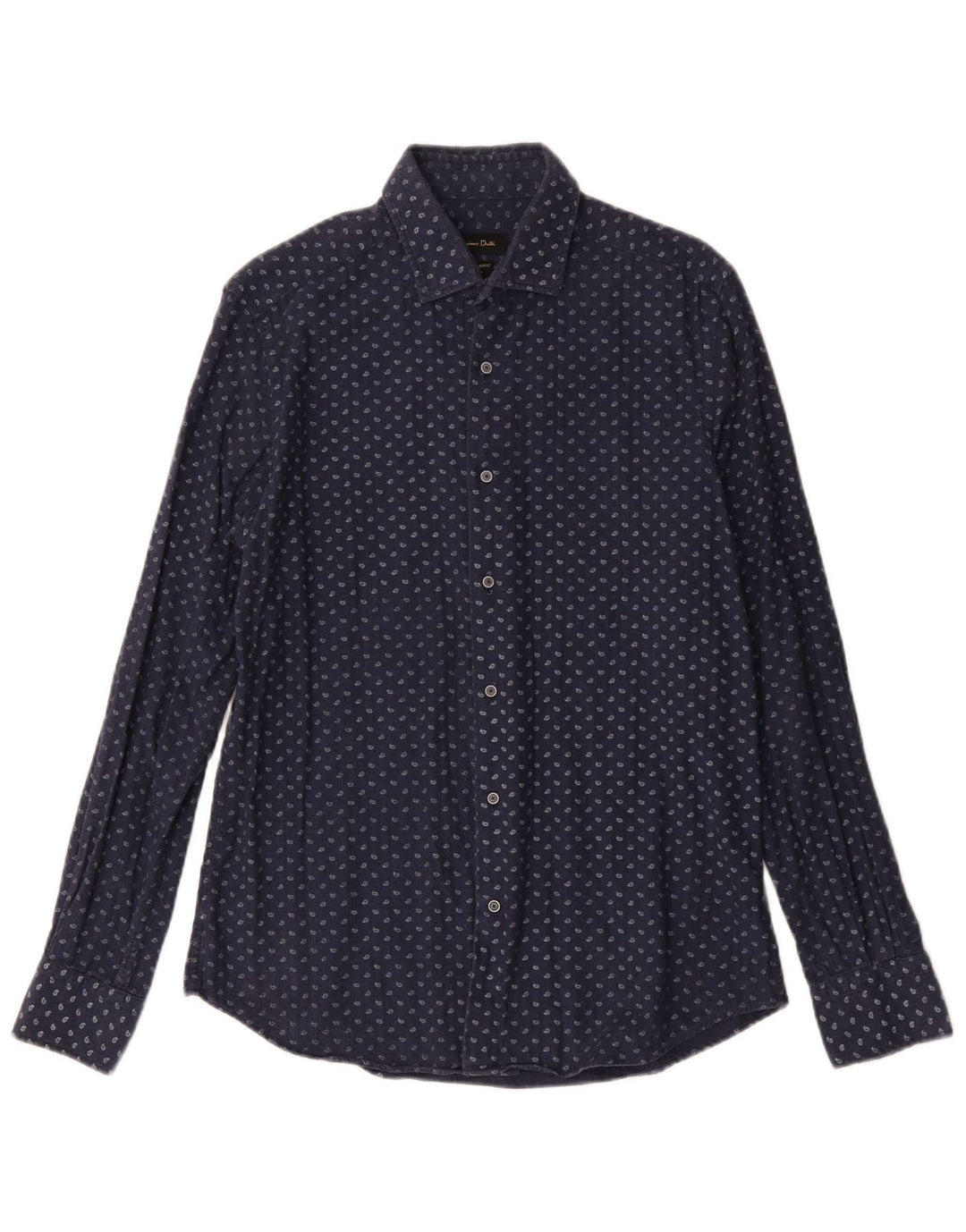 Camicia da uomo Massimo Dutti in cotone Paisley medio blu navy