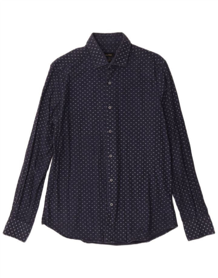 Camicia da uomo Massimo Dutti in cotone Paisley medio blu navy