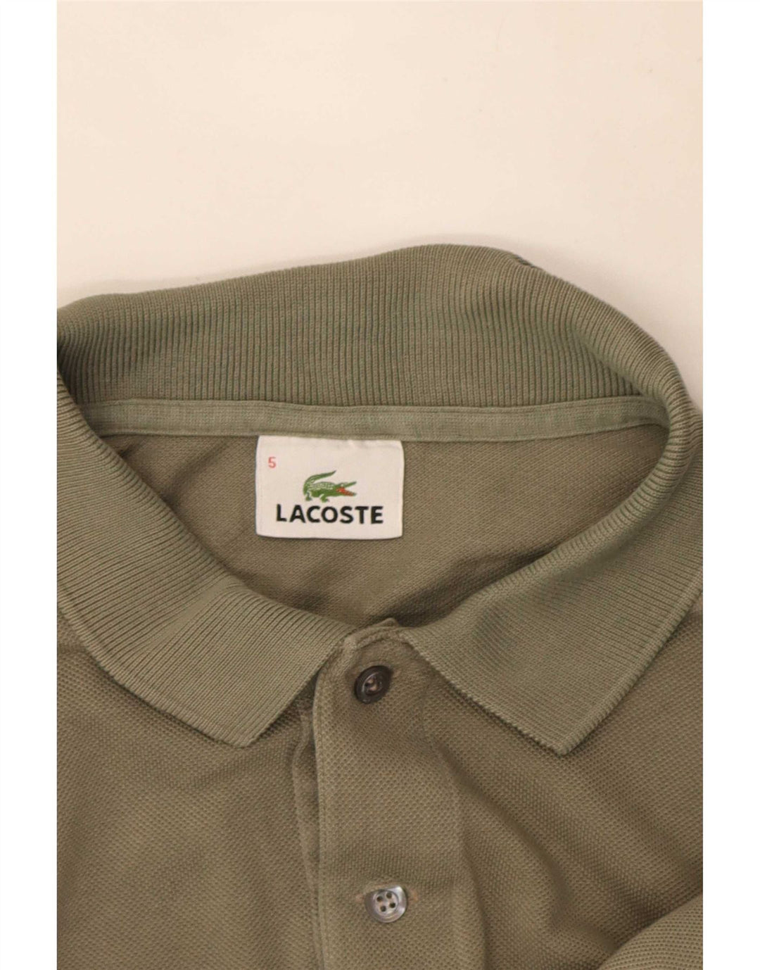 Polo da uomo Lacoste taglia 5 grande in cotone kaki