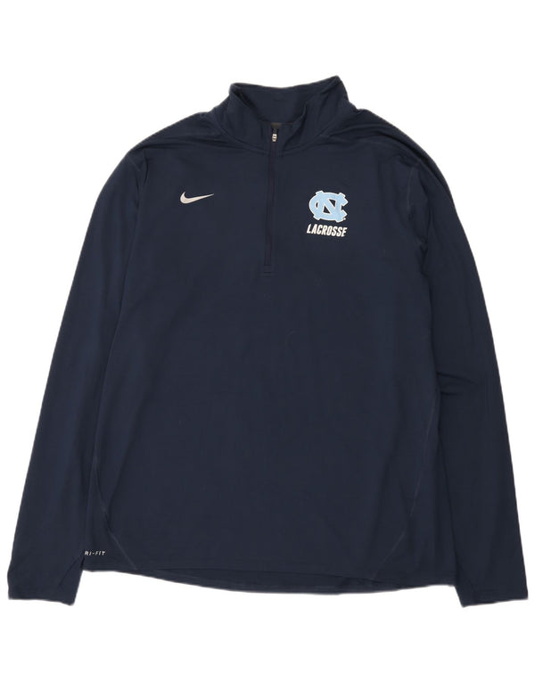 Top della tuta da ginnastica Nike Dri Fit Graphic Zip Neck da uomo XL Blu navy