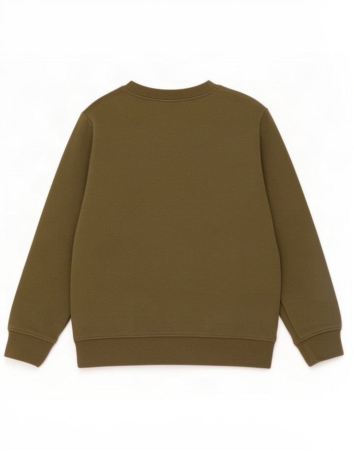 Nike Boys Graphic Sweatshirt Jumper 5-6 Years Medium Khaki Cotton