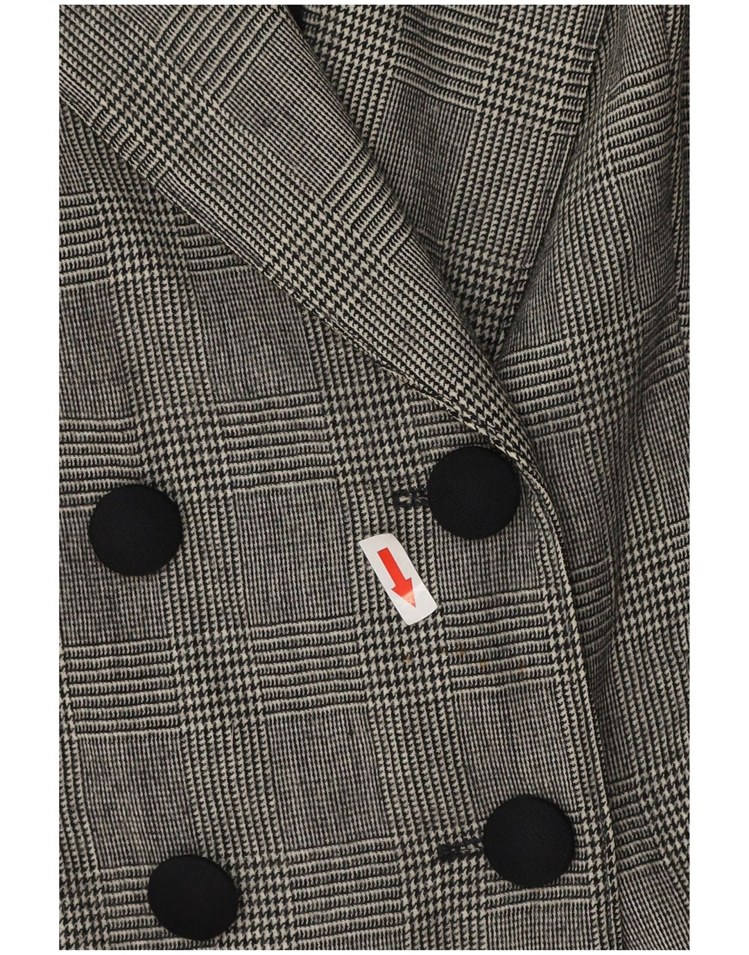 Giacca blazer vintage a maniche lunghe da donna UK 18 XL pied de poule grigio