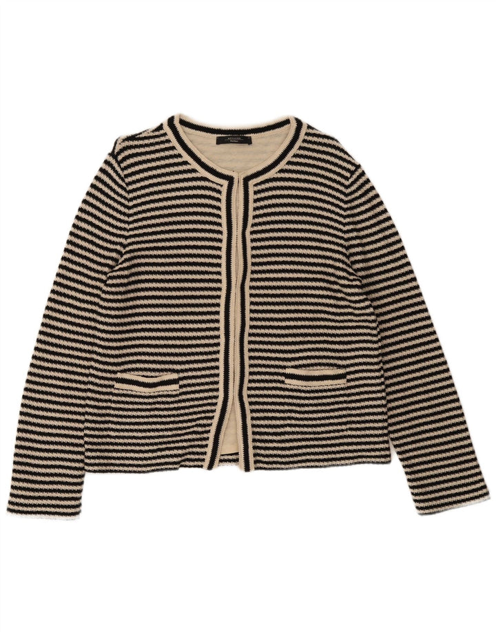 Maglione cardigan da donna Max Mara UK 14 medio nero a righe