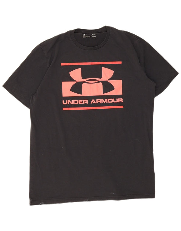 T-shirt grafica da uomo Under Armour Heat Gear Top grande nera