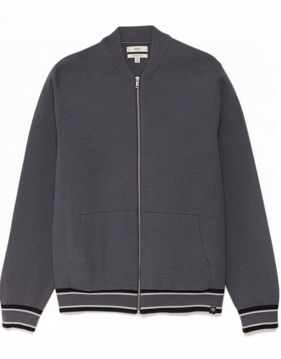 Maglione cardigan da uomo Marks & Spencer 2XL poliestere a righe blu