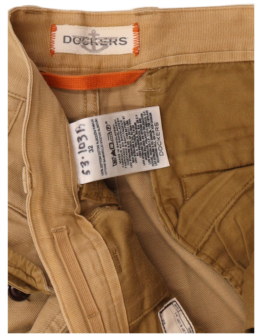 DOCKERS Pantaloncini cargo da uomo W32 Cotone beige medio