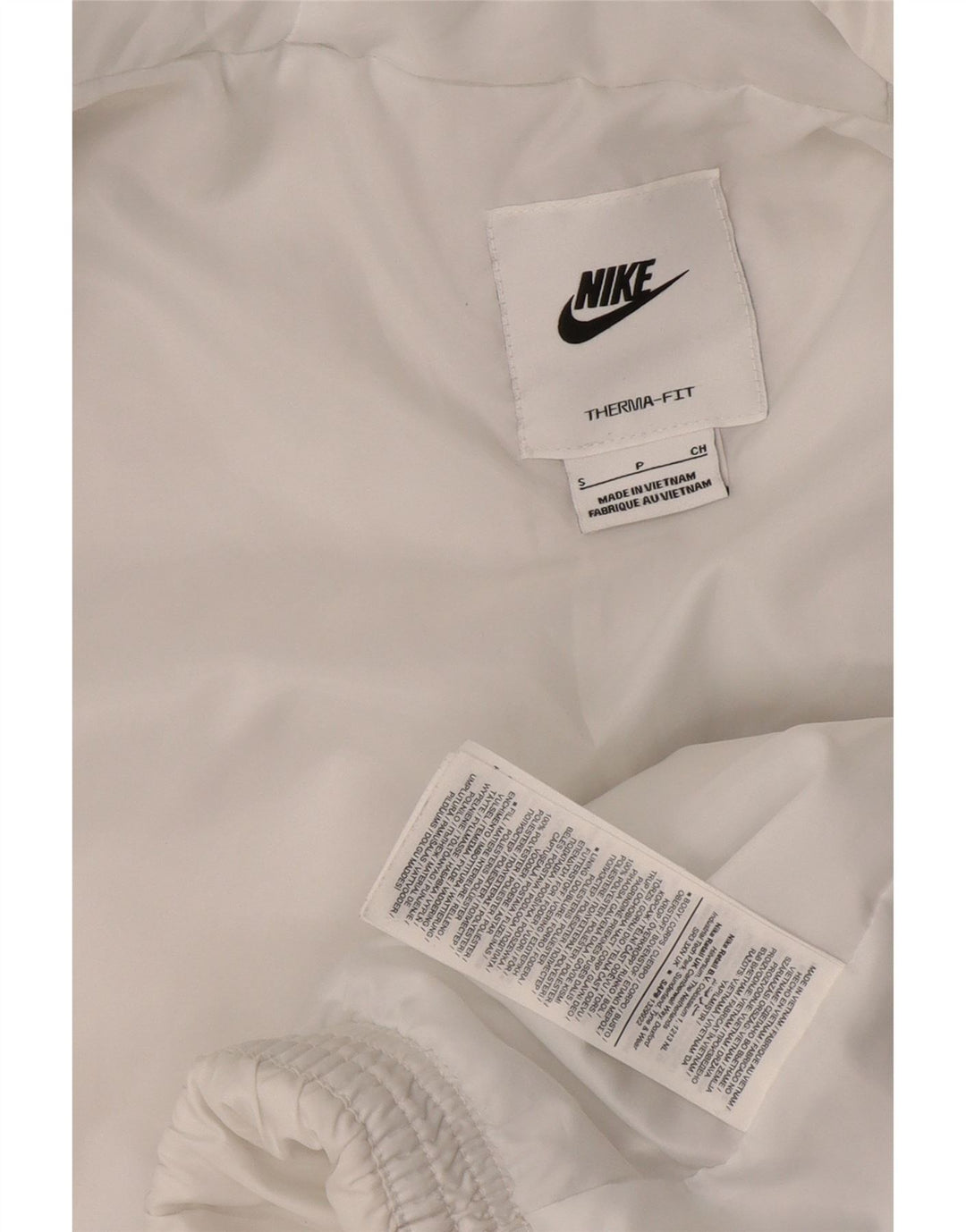 Giacca imbottita oversize con cappuccio Nike Therma-Fit da donna UK 10 piccola bianca