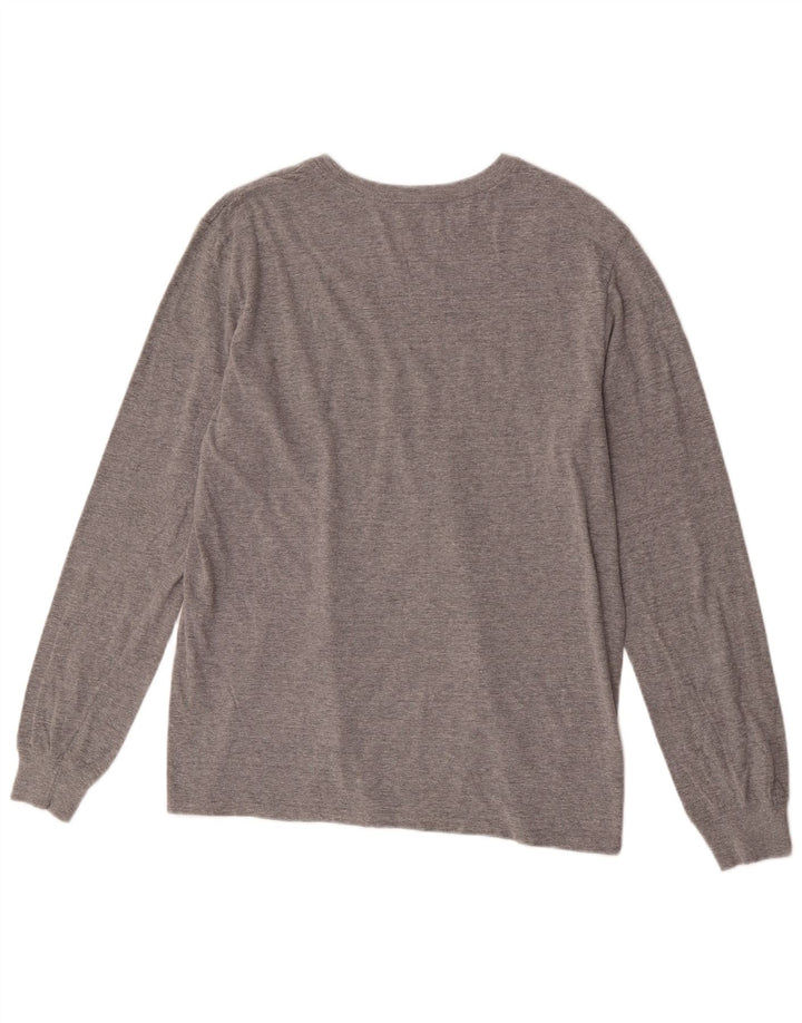 Nike Maglia da uomo con taglio atletico grafico a maniche lunghe grande in cotone grigio