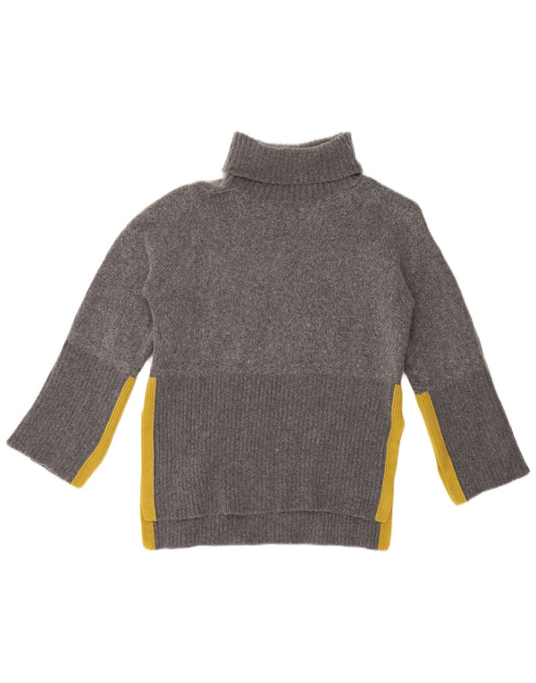 Maglione maglione collo alto da donna White Stuff UK 10 Piccolo blocco colore grigio