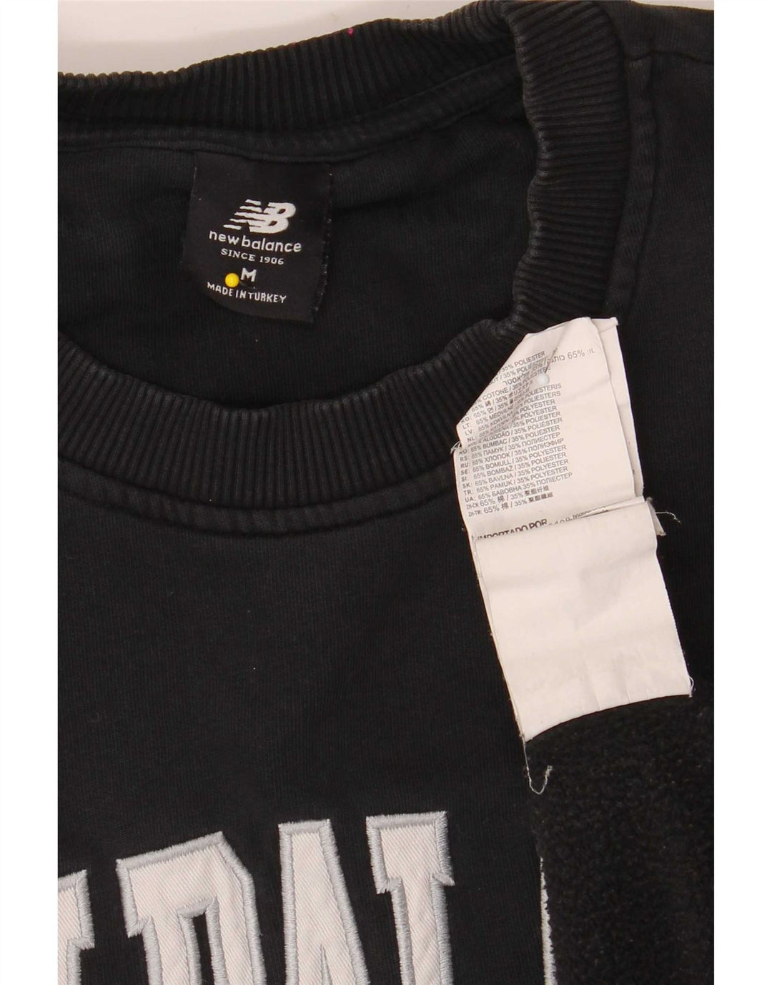 Felpa grafica da uomo New Balance, maglione, cotone nero medio