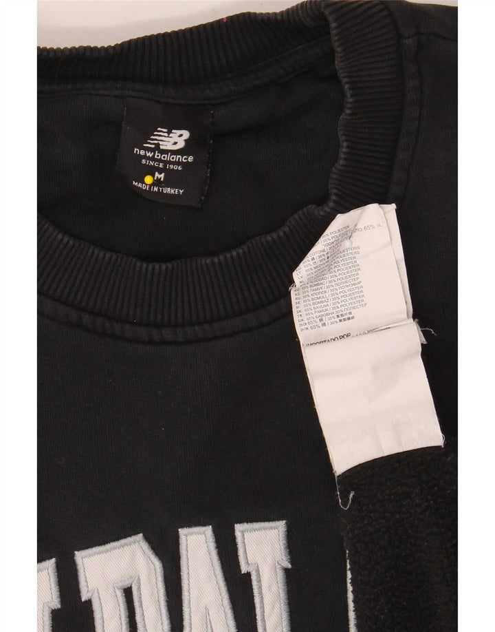 Felpa grafica da uomo New Balance, maglione, cotone nero medio