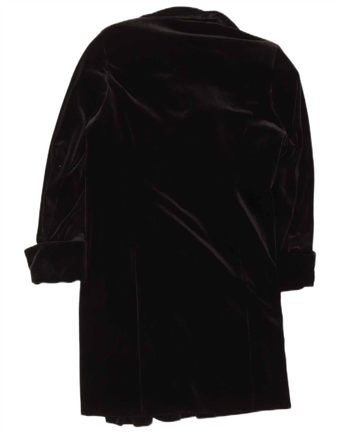 Soprabito vintage da donna in velluto UK 16 grande poliestere nero
