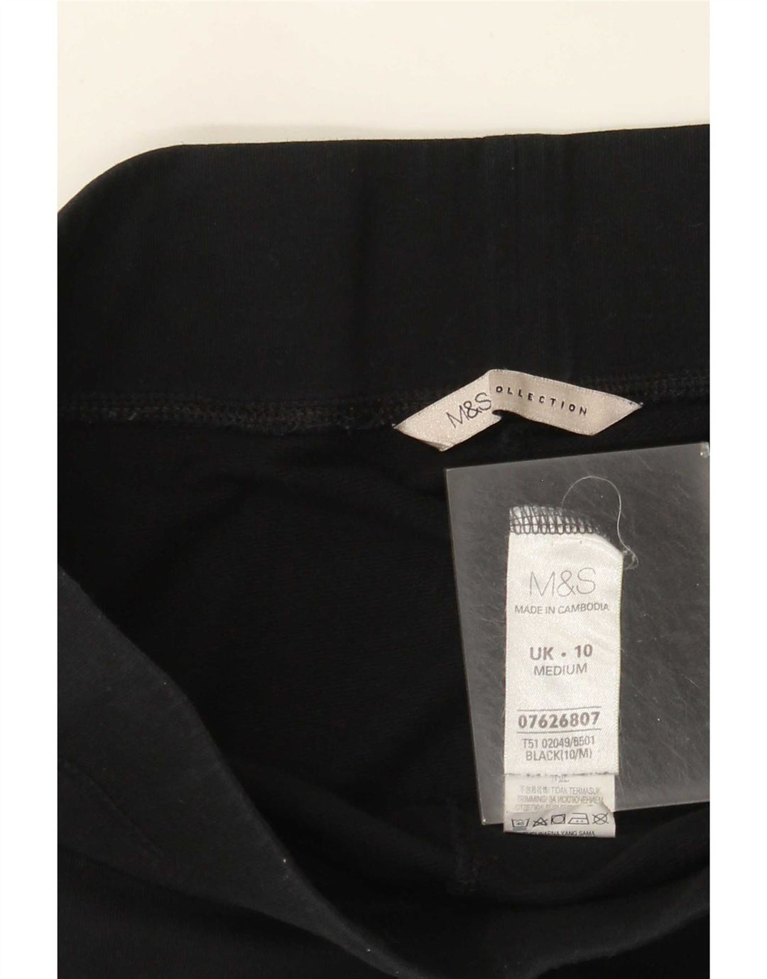 Pantaloni da tuta da donna Marks & Spencer UK 10 piccoli in cotone nero