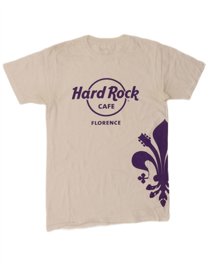 HARD ROCK CAFE T-shirt grafica da uomo Florence Top Small White Paisley