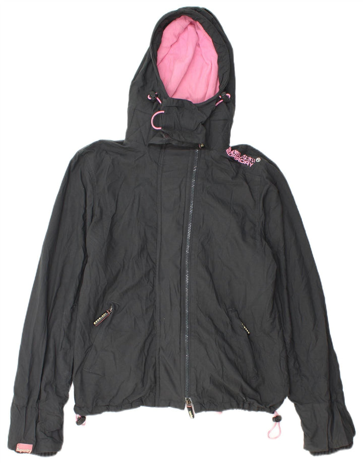 Giacca a vento con cappuccio da donna Superdry Windcheater UK 14 Grigio medio