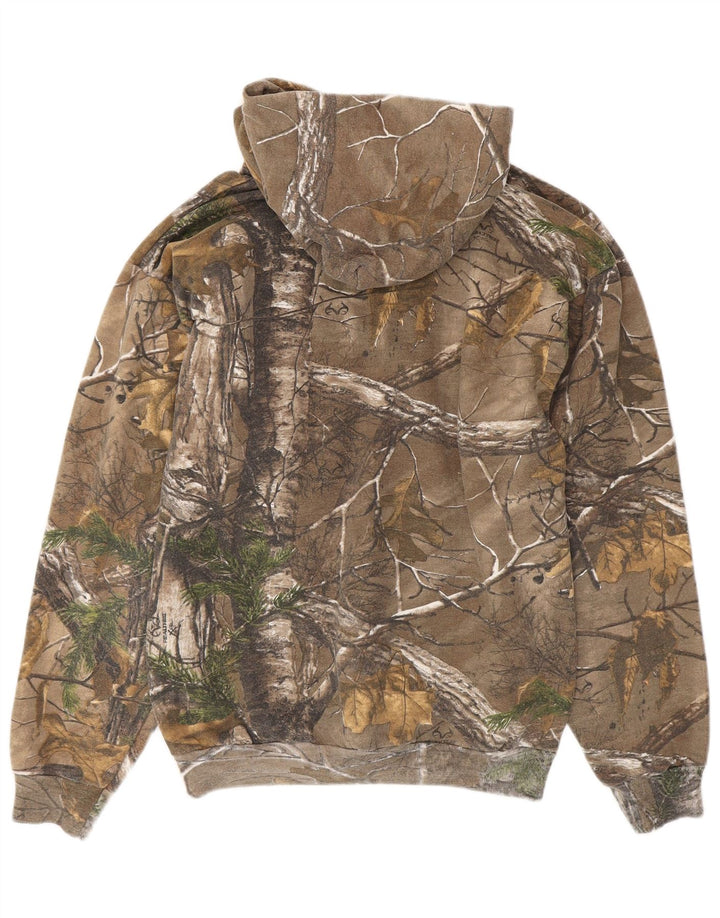 Maglione con cappuccio da uomo Russell Athletic, cotone mimetico medio kaki