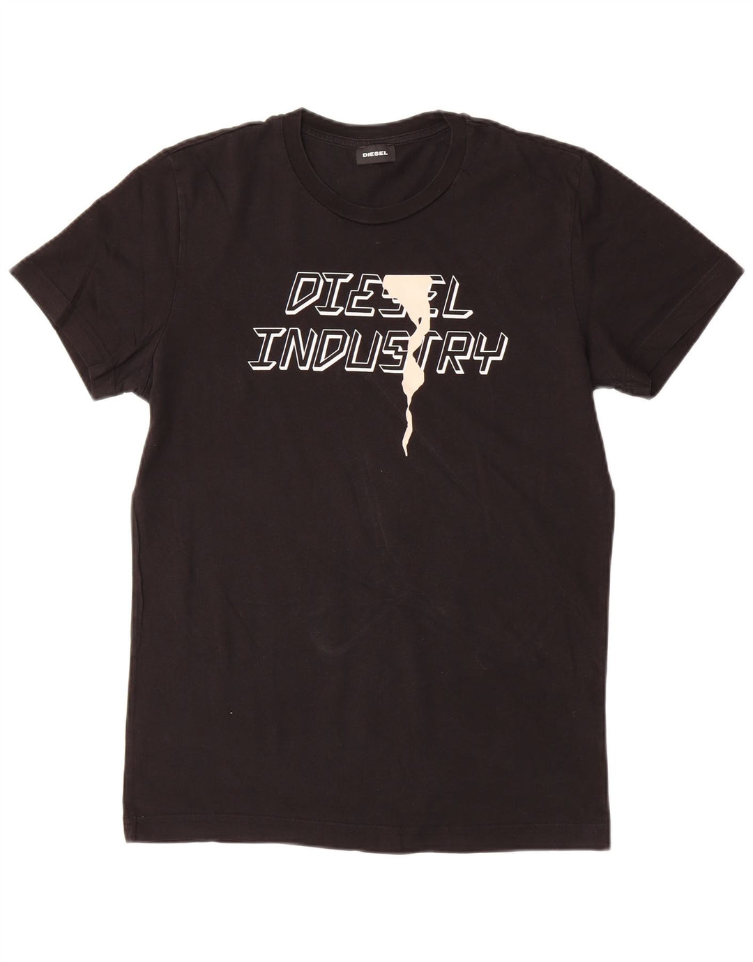 DIESEL Mens Graphic T-Shirt Top Medium Black