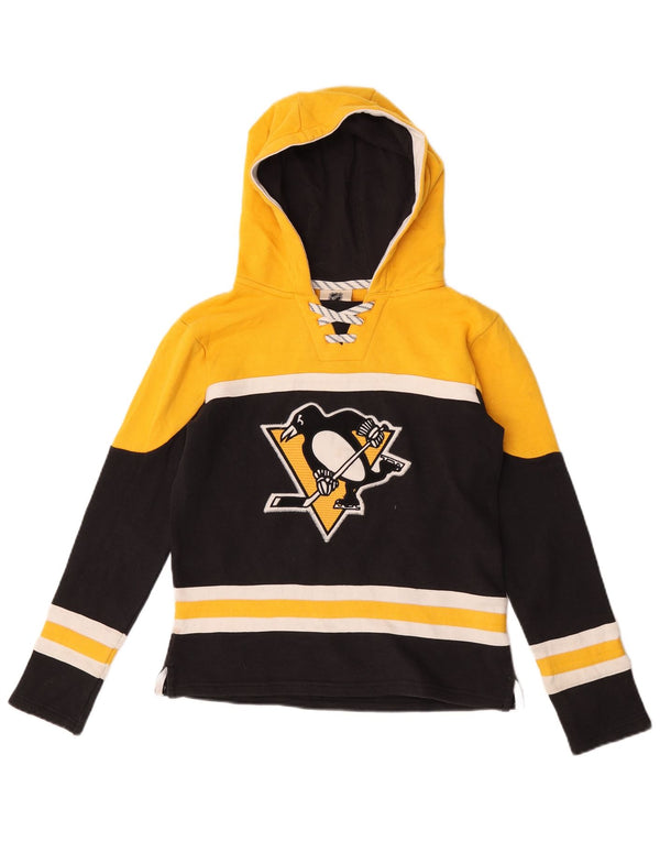 Felpa con cappuccio da bambino NHL Pittsburgh Penguins 10-11 anni media nera