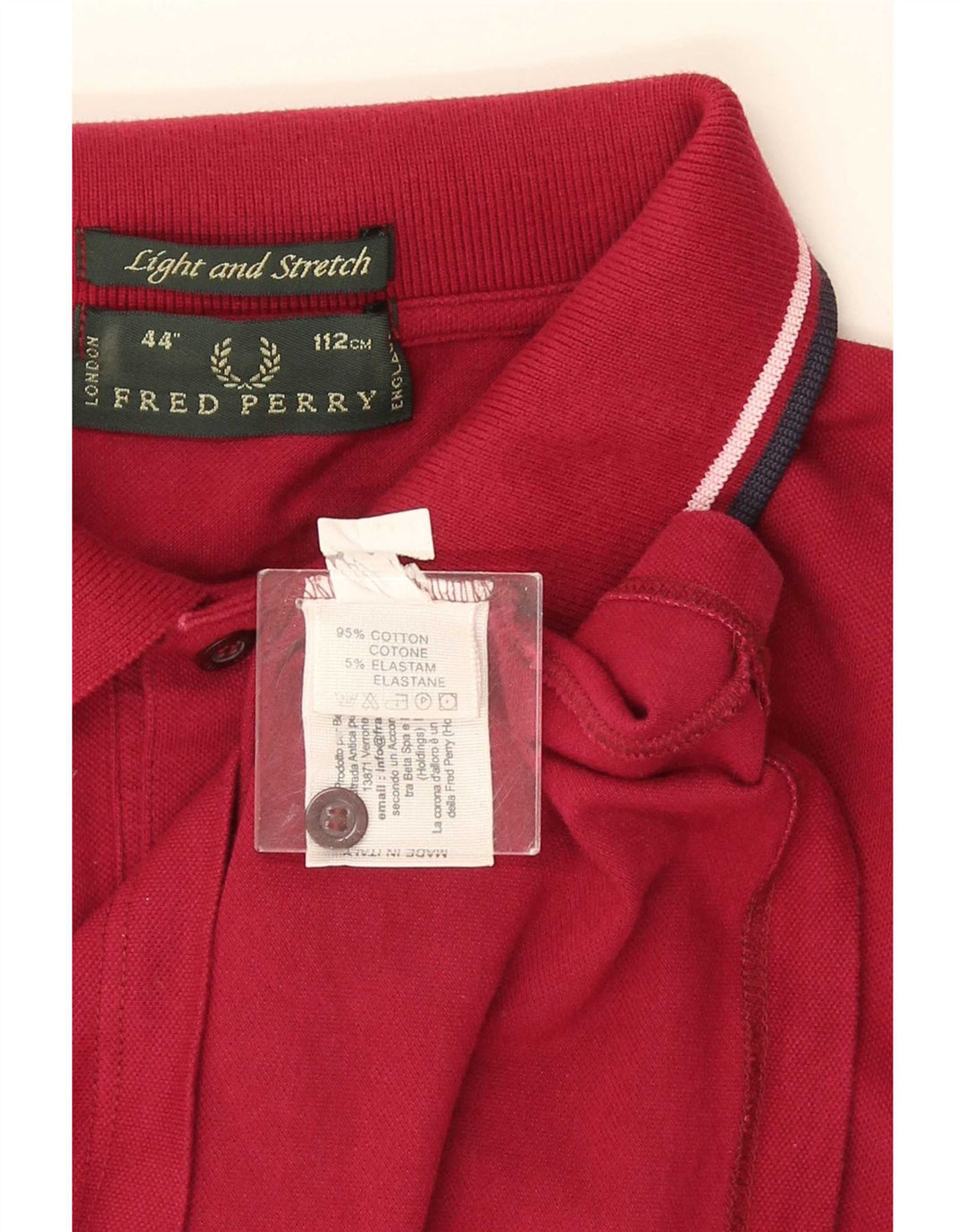 Polo da uomo Fred Perry in cotone a righe bordeaux medio