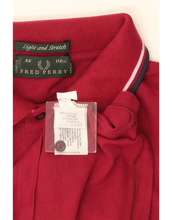Polo da uomo Fred Perry in cotone a righe bordeaux medio
