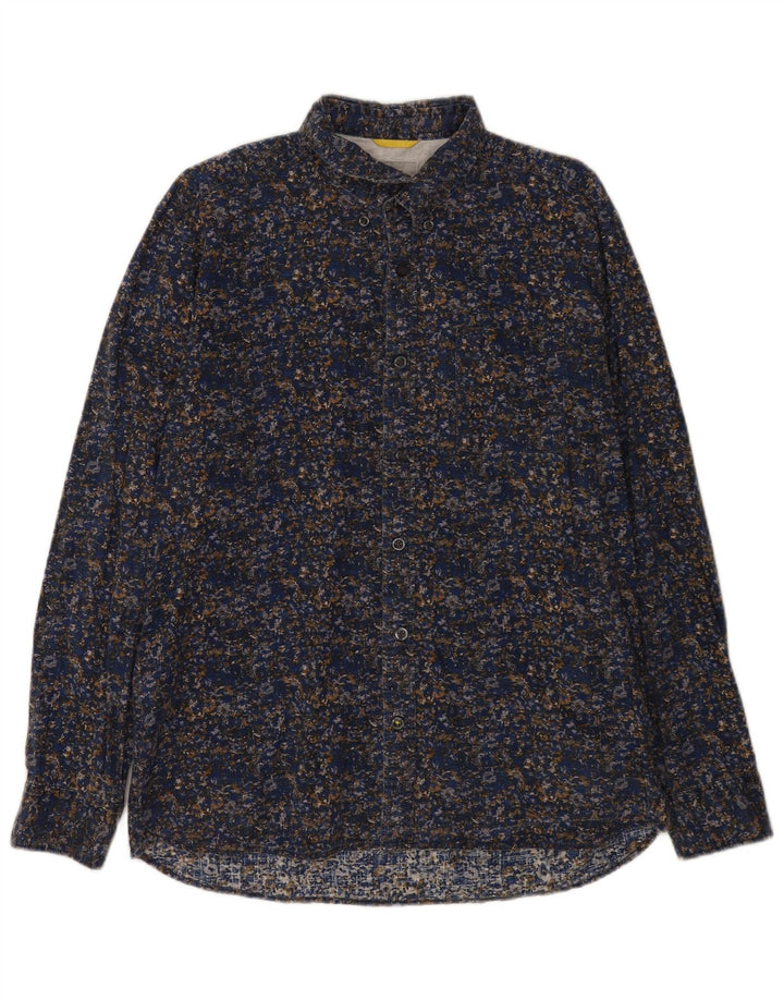 Camicia da uomo Camel Active Grande cotone floreale blu navy