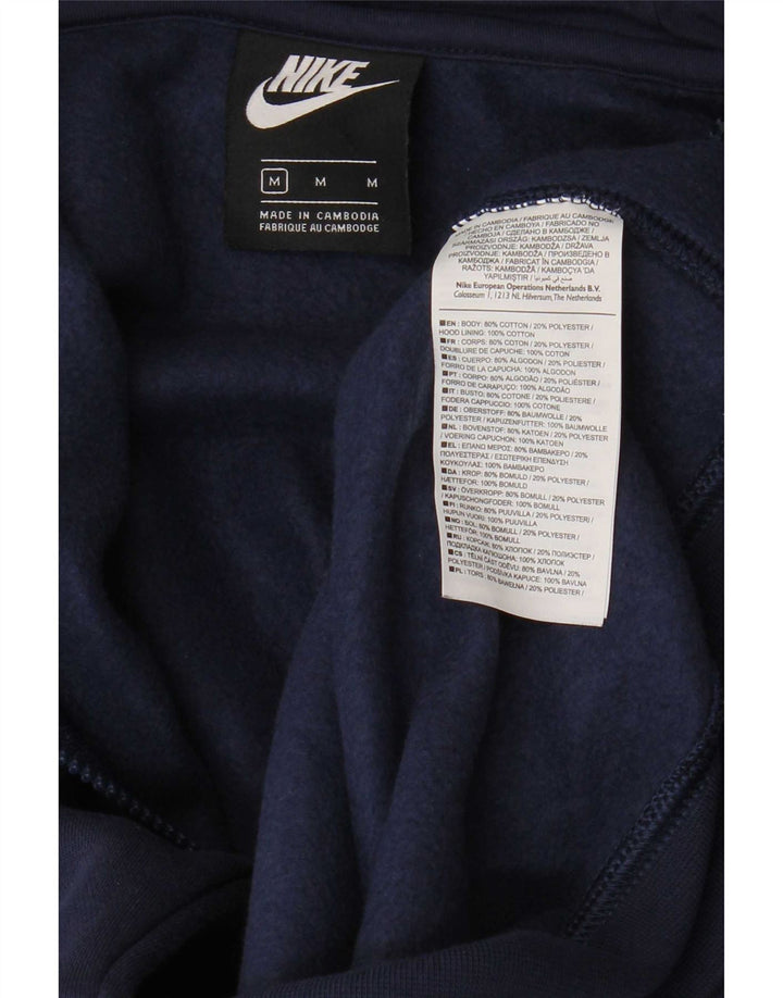 Felpa con cappuccio e zip Nike da uomo in cotone blu navy medio