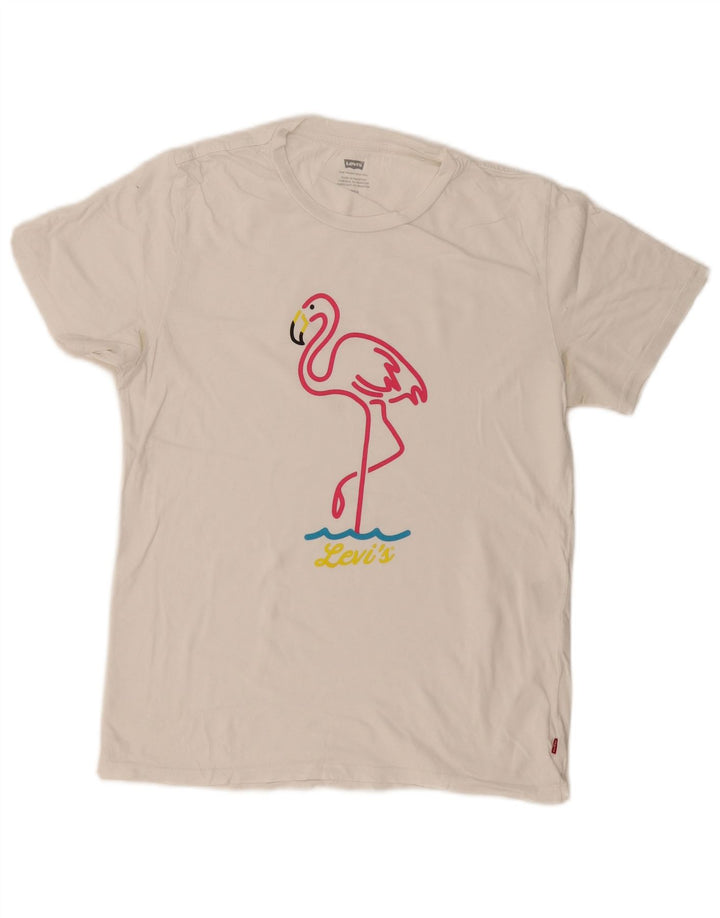 T-shirt grafica da donna Levi's Top UK 10 piccola bianca