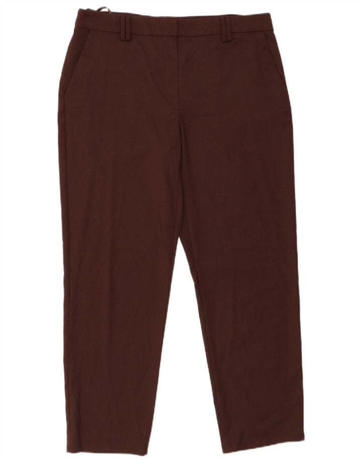MARKS & SPENCER Pantaloni chino slim da donna UK 12 Medi W32 L27 Marrone