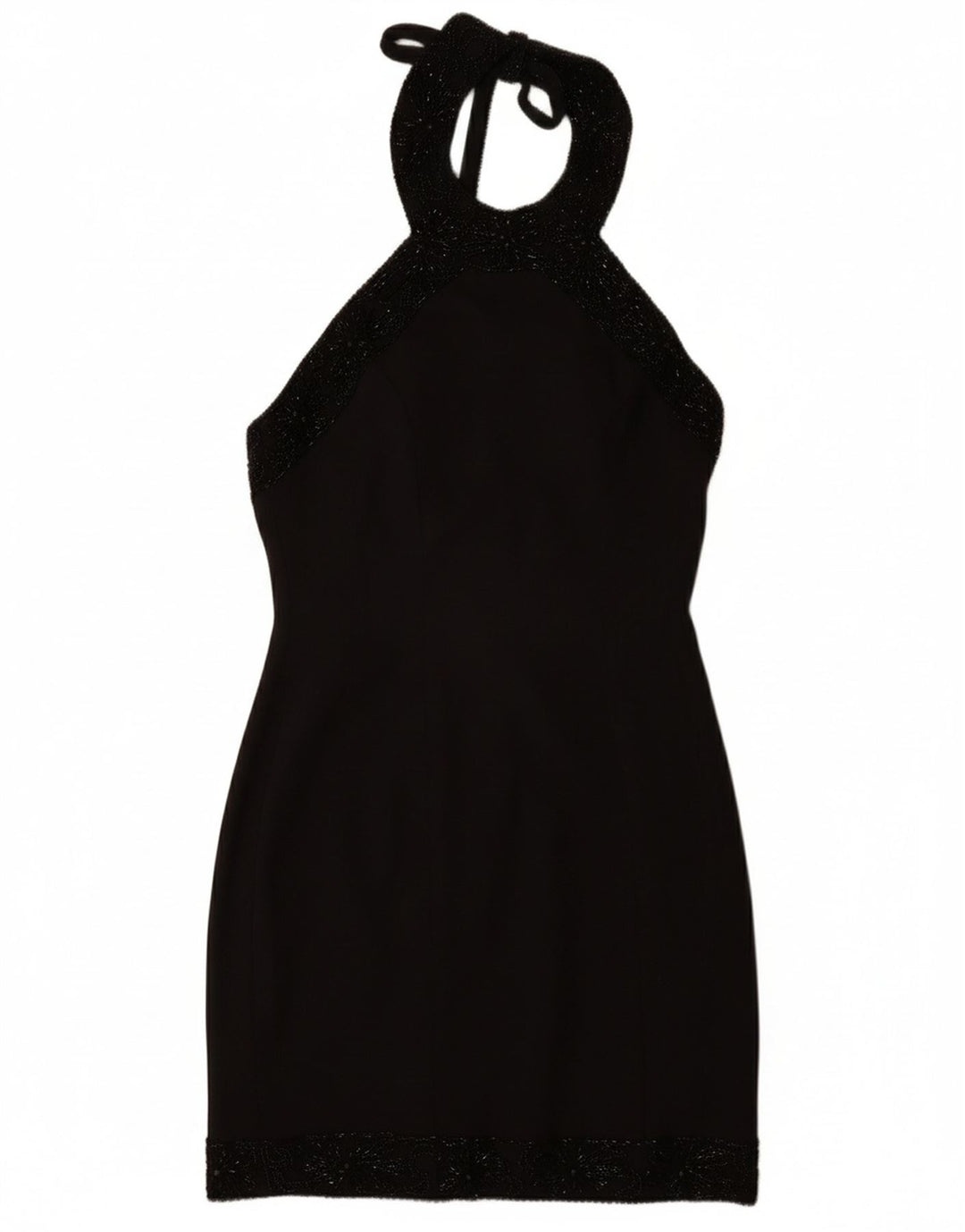 Abito Halter da donna VINTAGE UK 12 medio nero