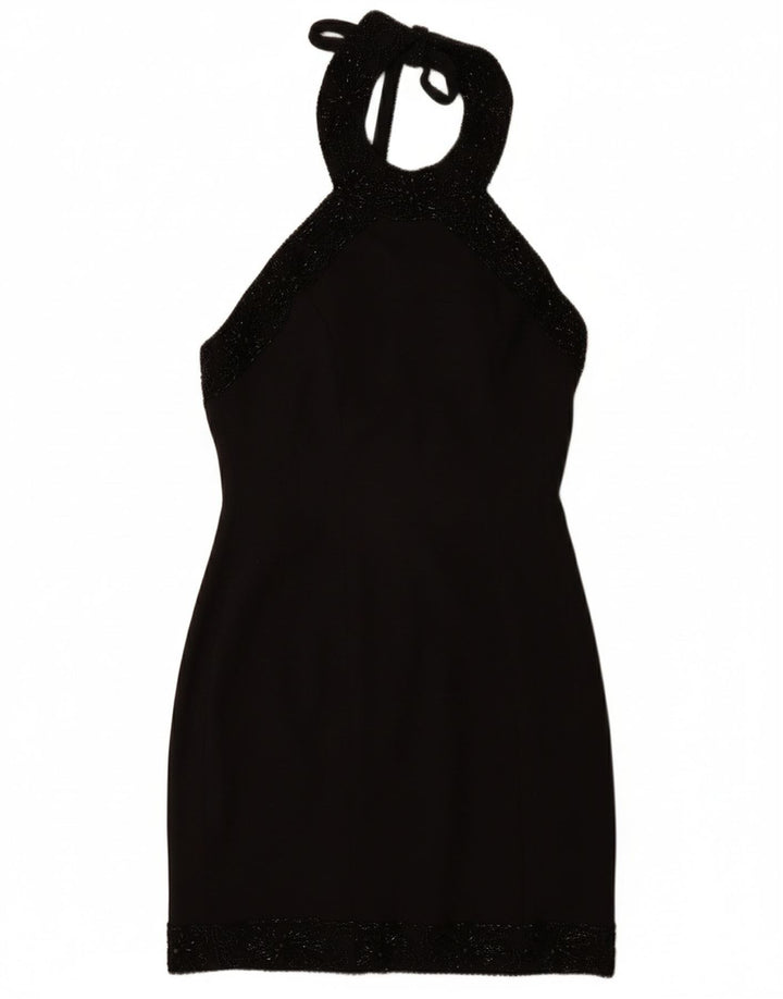 Abito Halter da donna VINTAGE UK 12 medio nero
