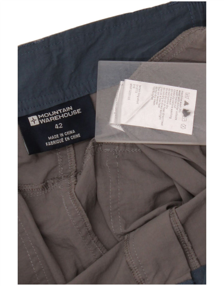MOUNTAIN WAREHOUSE Pantaloncini bermuda cargo da uomo W42 2XL Nylon grigio