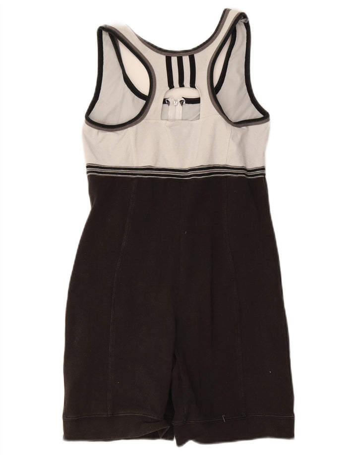 Tutina da donna Adidas UK 10 Small nera in cotone color block