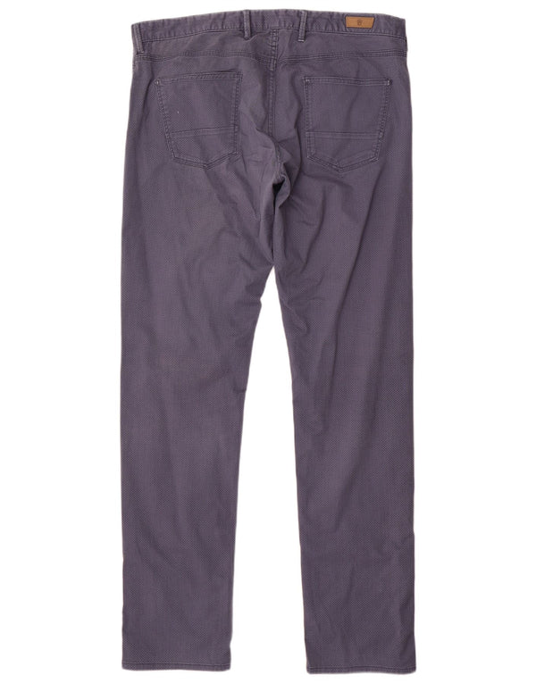 MASSIMO DUTTI Pantaloni casual da uomo EU 44 Large W34 L33 Blu navy maculato