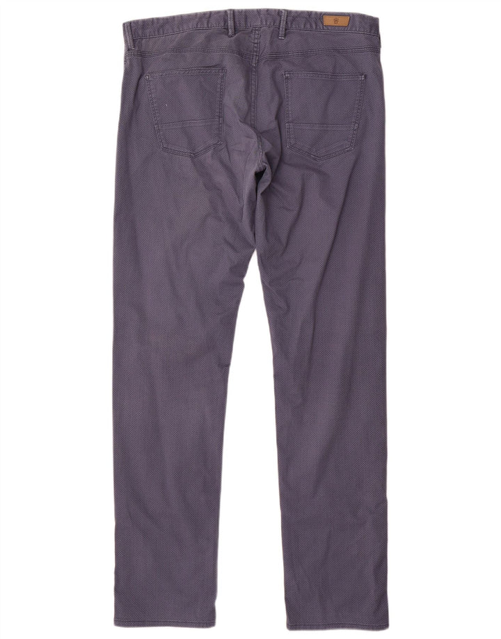 MASSIMO DUTTI Pantaloni casual da uomo EU 44 Large W34 L33 Blu navy maculato