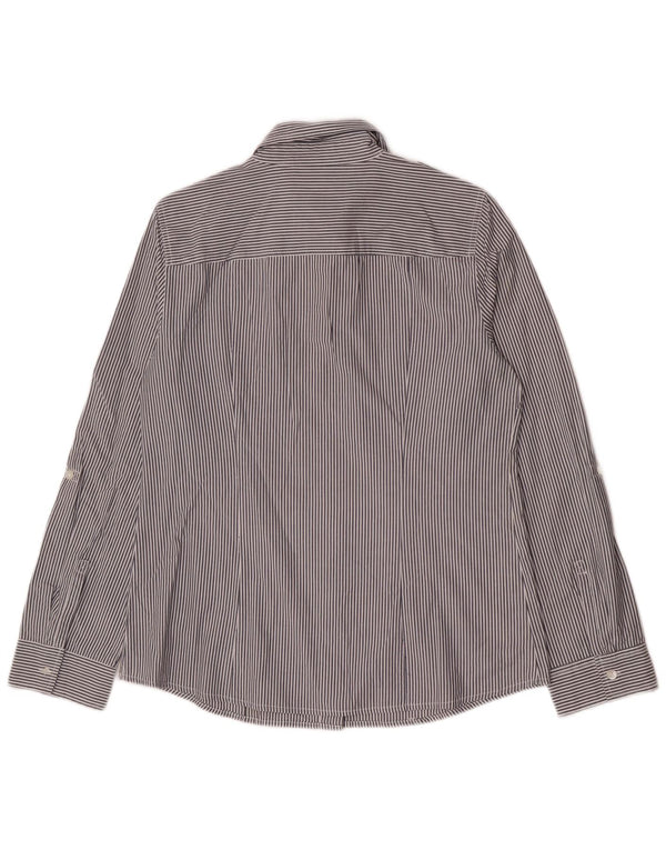 Camicia militare da donna Michael Kors UK 14 Cotone gessato blu medio
