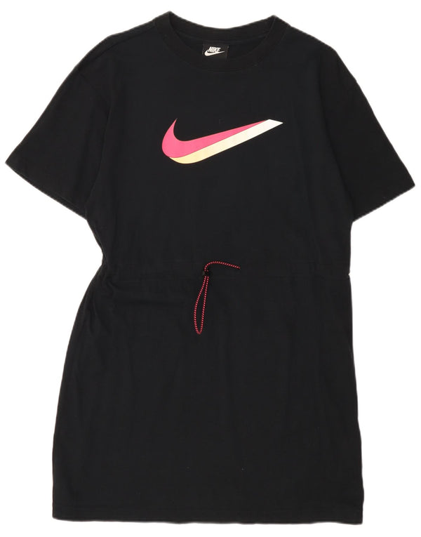 Abito t-shirt con grafica Nike da donna UK 10 piccolo cotone nero