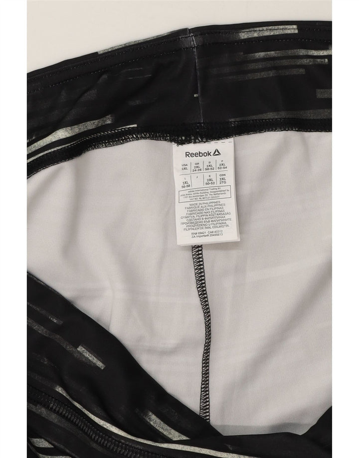 Leggings Reebok Donna Capri UK 24/26 2XL Poliestere a righe nere