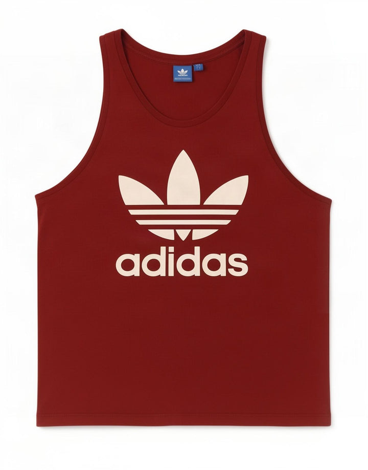 Canotta grafica da uomo Adidas Large in cotone marrone